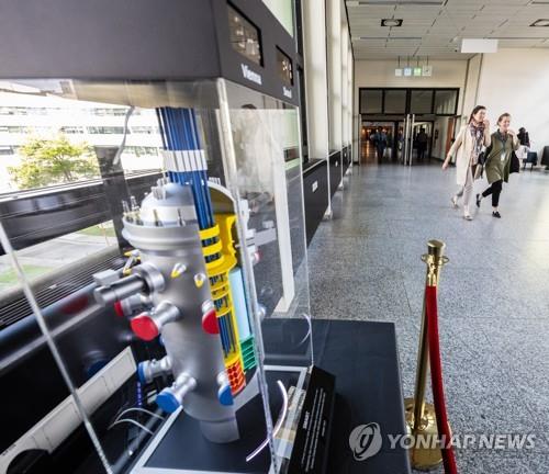 국제원자력기구(IAEA) 로비에 전시된 한국형 SMR '스마트' 모형[연합뉴스 자료사진]